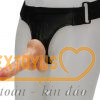 Dương vật giả có dây đeo gân guốc như thật, gắn vào chiếc quần da chắc chắn