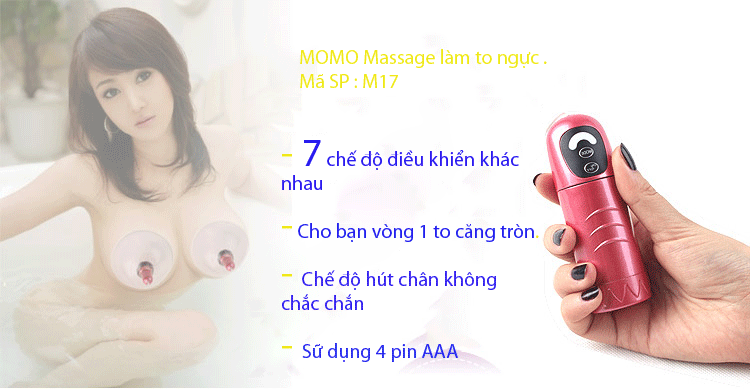 Máy tâp ngực massage đầu ty cho nữ momo-MTN383\máy massage và kích thích ngực momo
