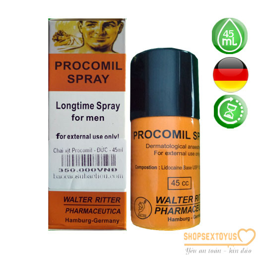 Thuốc xịt kéo dài thời gian tình dục PROCOMIL Spray -TXTS334 | Xịt chống xuất tinh sớm cao cấp Procomil hàng Đức